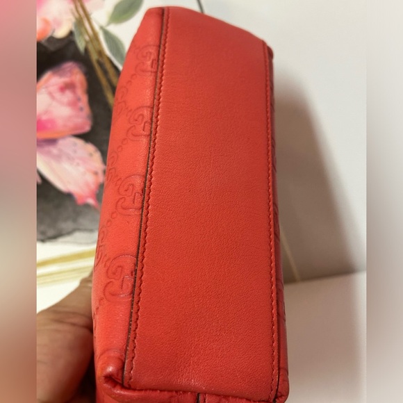 Gucci Cosmetic pouch purse Sima GG Red Leather-great condition- nice color - Picture 5 of 10